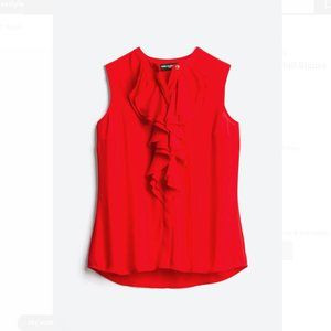 KARL LAGERFELD PARIS Sakeri Ruffle Detail Blouse M